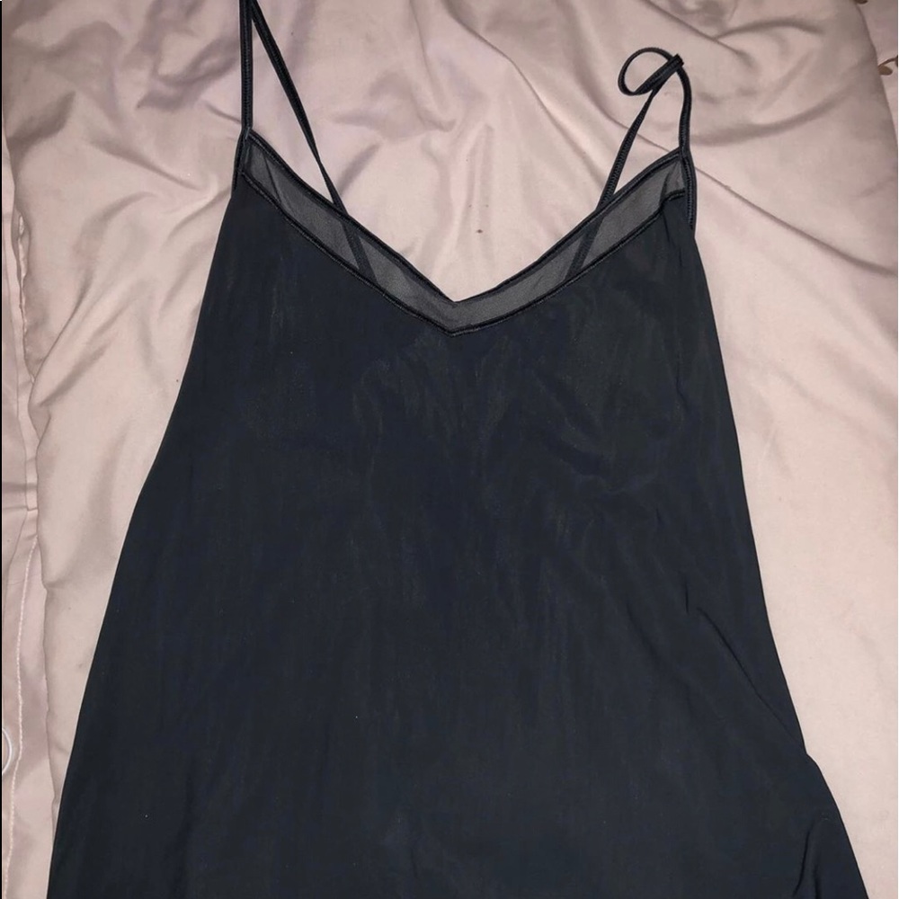 Dark green mesh tank top size 6